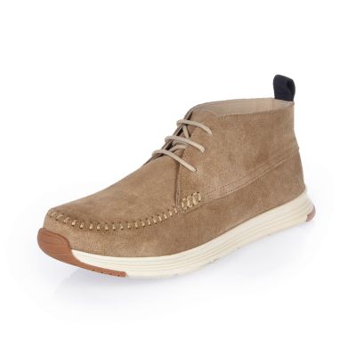Stone suede hybrid boots